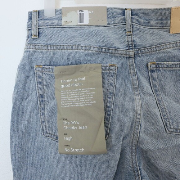 Everlane 90's Cheeky Jean Size 26 Regular Patched Blue Denim Organic Cotton B70 - Picture 4 of 6